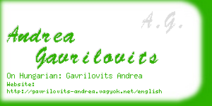 andrea gavrilovits business card